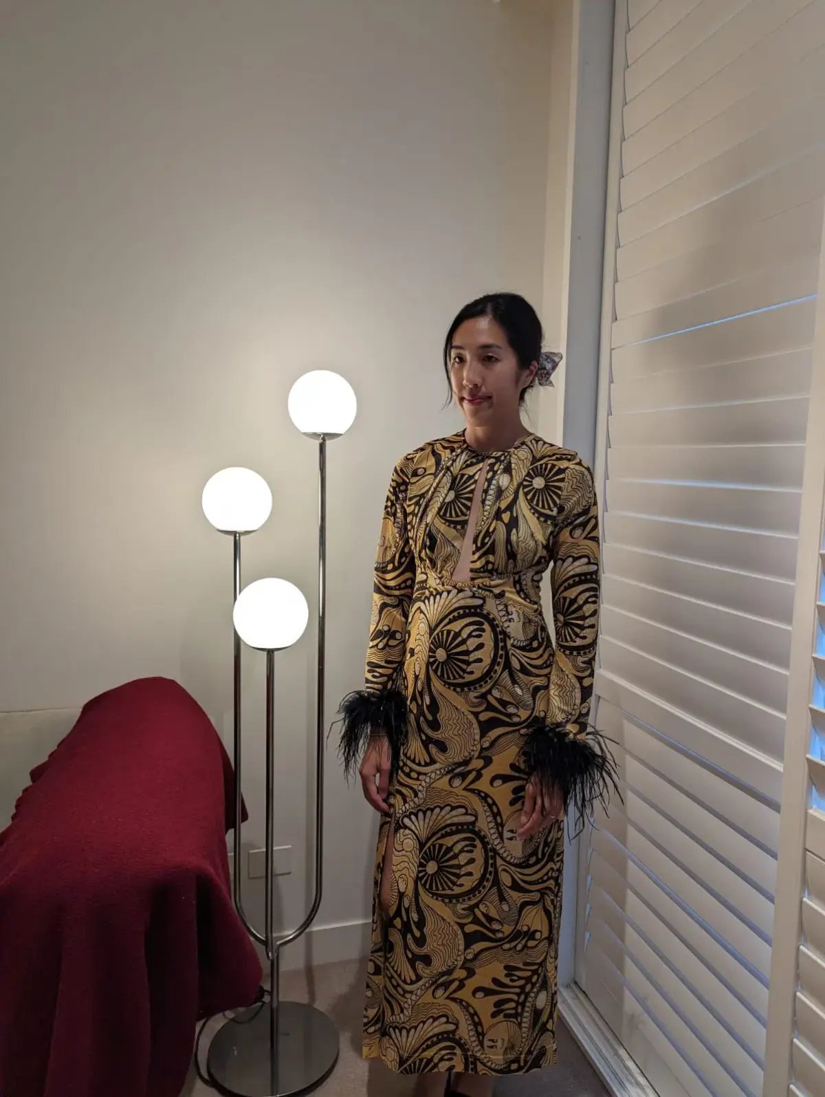 Alice McCall Gold Dust Feather Midi Dress Gold AU 8 photo 3