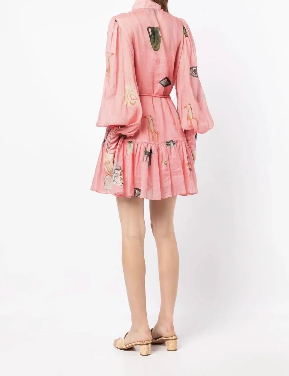 Alemais Cleo Smock Mini Dress in Pink Size 6 photo 4