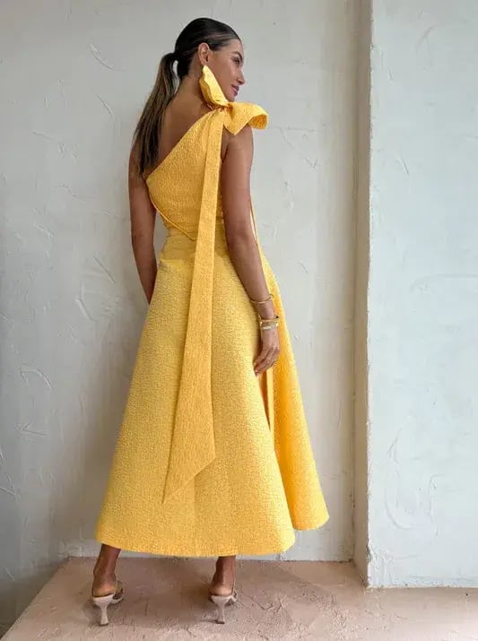 Rachel Gilbert Emiliano Midi Dress Lemondrop Size 1 / AU 8 photo 3