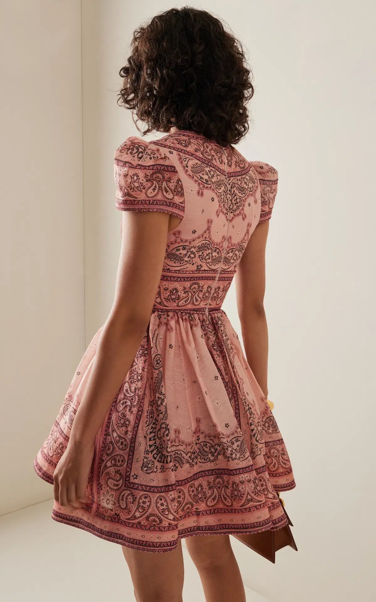 Zimmermann Matchmaker Structured Mini Dress in Pink Bandana Size 0 / AU 8 photo 3