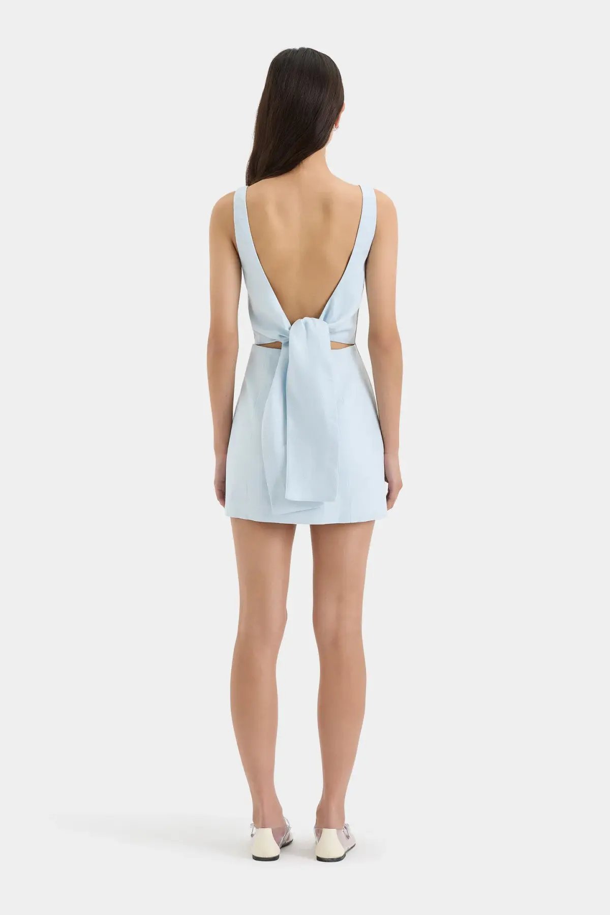 Sir The Label Iris Tie Mini Dress in Light Blue Size 2/Au 10 photo 3