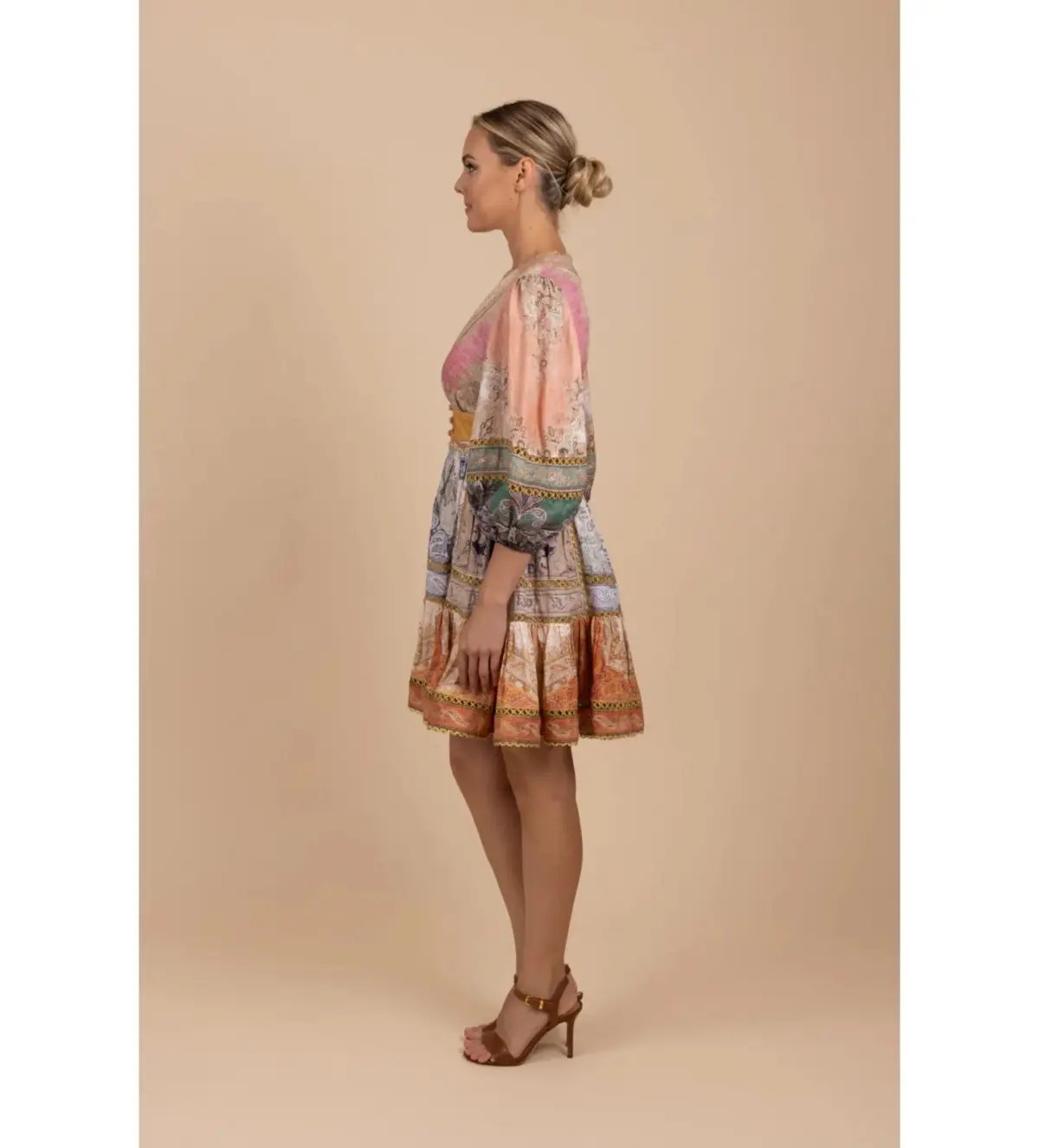 Zimmermann Anneke Lantern Mini Dress in Print Size 2 / AU 12 photo 2