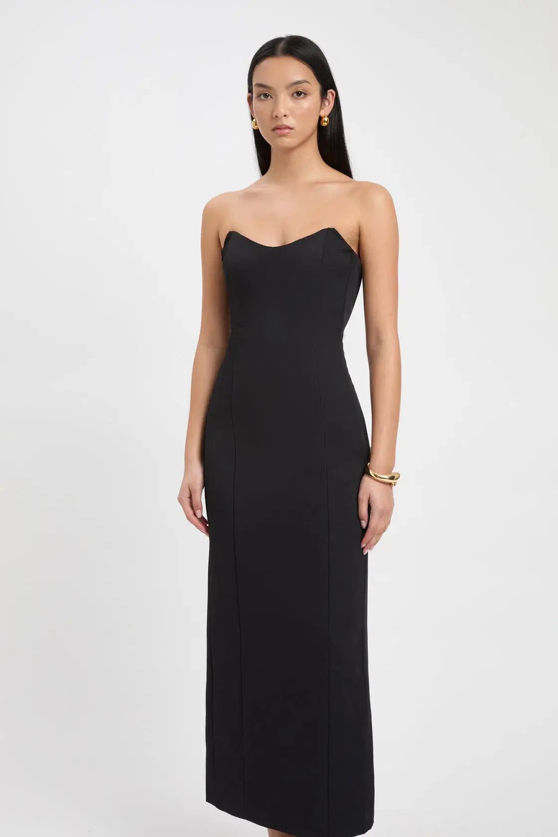 Kookai Oyster Strapless Midi Dress Black Size 34 / AU 6 photo 2