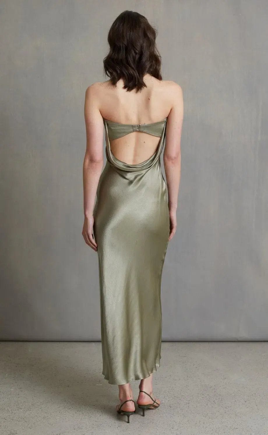 Bec & Bridge Moon Dance Strapless Dress in Sage Green Size 8 photo 2