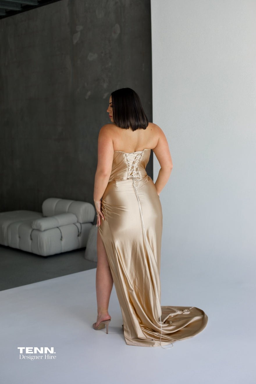 Albina Dyla Embellished Royal Gown -  Gold photo 2