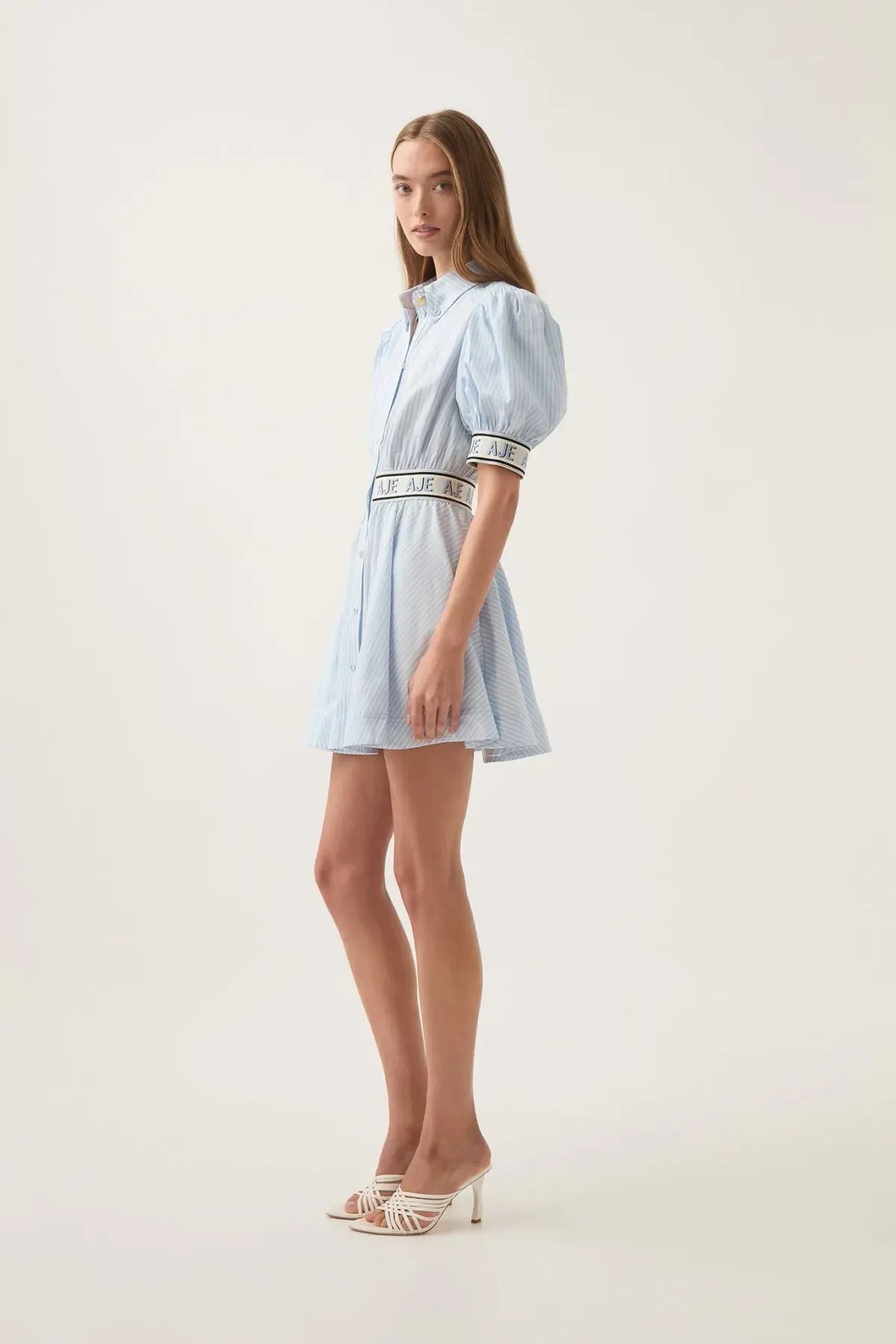 Aje Harling Logo Mini Dress in  Muted Sky Size AU 8 photo 2