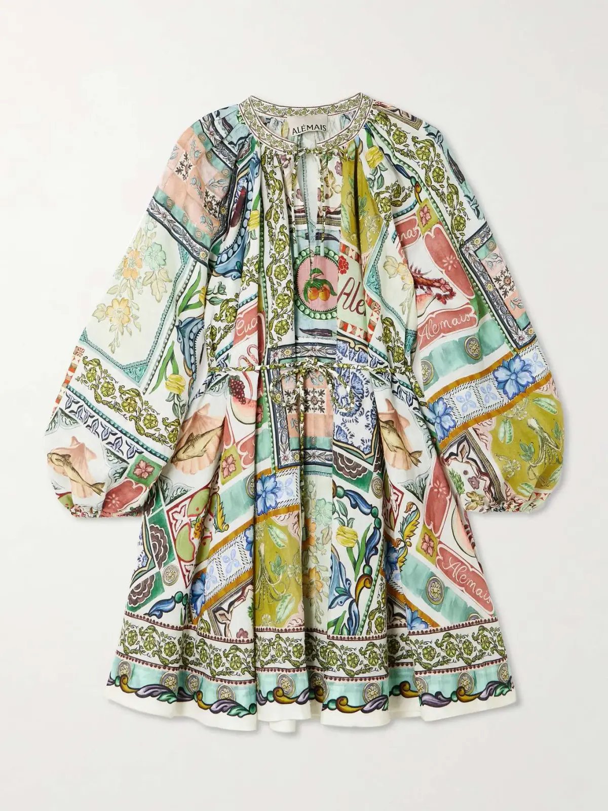 Alémais Tommasina Printed Ramie Mini Dress Multi Size 8 photo 5