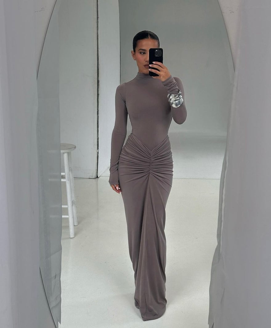 Effie Kats Tia Bodysuit & Kayson Maxi Skirt In Nutmeg photo 3