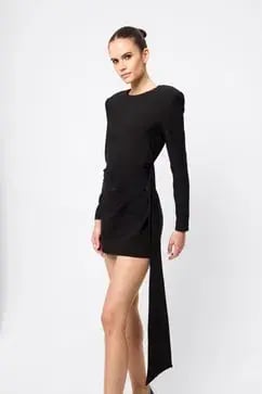 MOSSMAN SENSE OF MYSTERY DRAPED MINI / BLACK / SIZE 8 photo 3