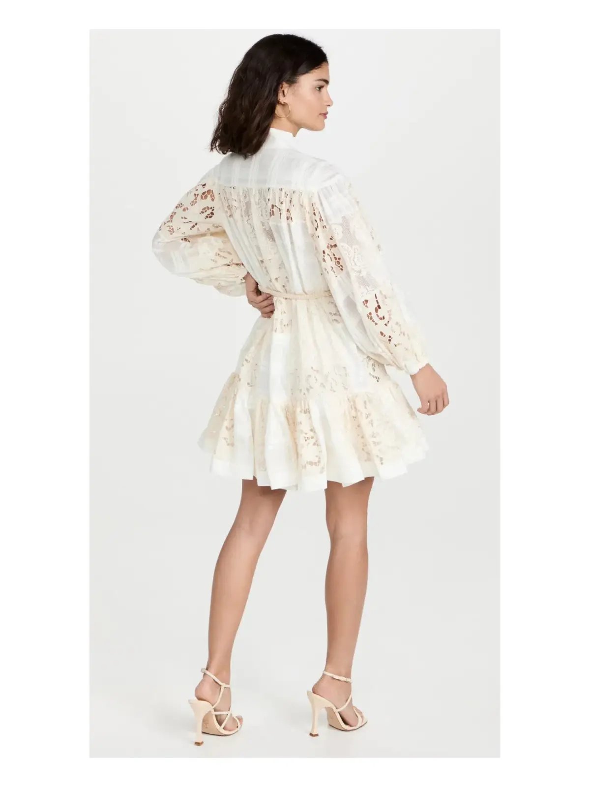 Zimmermann Andie Drop Waist Mini Dress White Size 12 photo 2