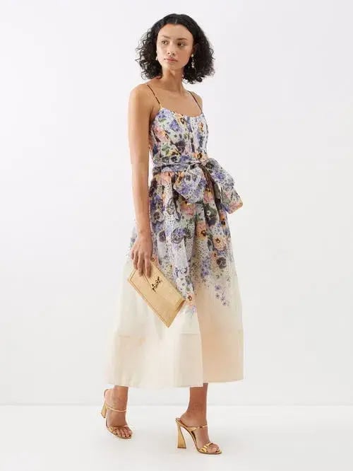 Zimmermann Tama Corset Midi Dress Floral Size 3 / AU 14 photo 3