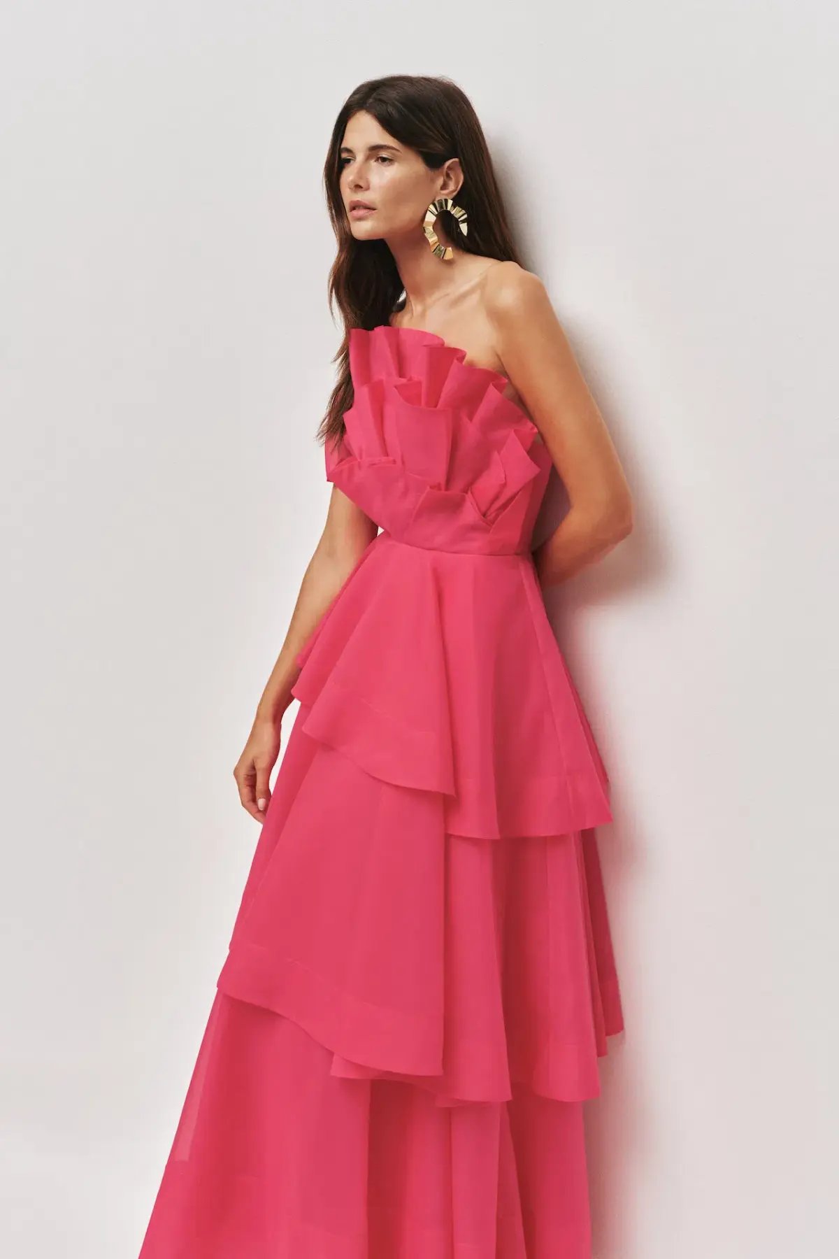 Aje Selestia Maxi Gown in Pink Magenta Size 10 photo 2