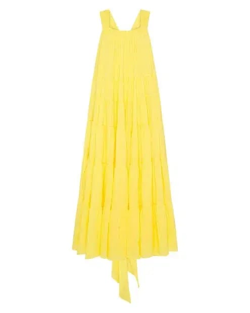 Aje Le Mempris Tiered Maxi Dress Daisy Yellow Size 4 photo 4
