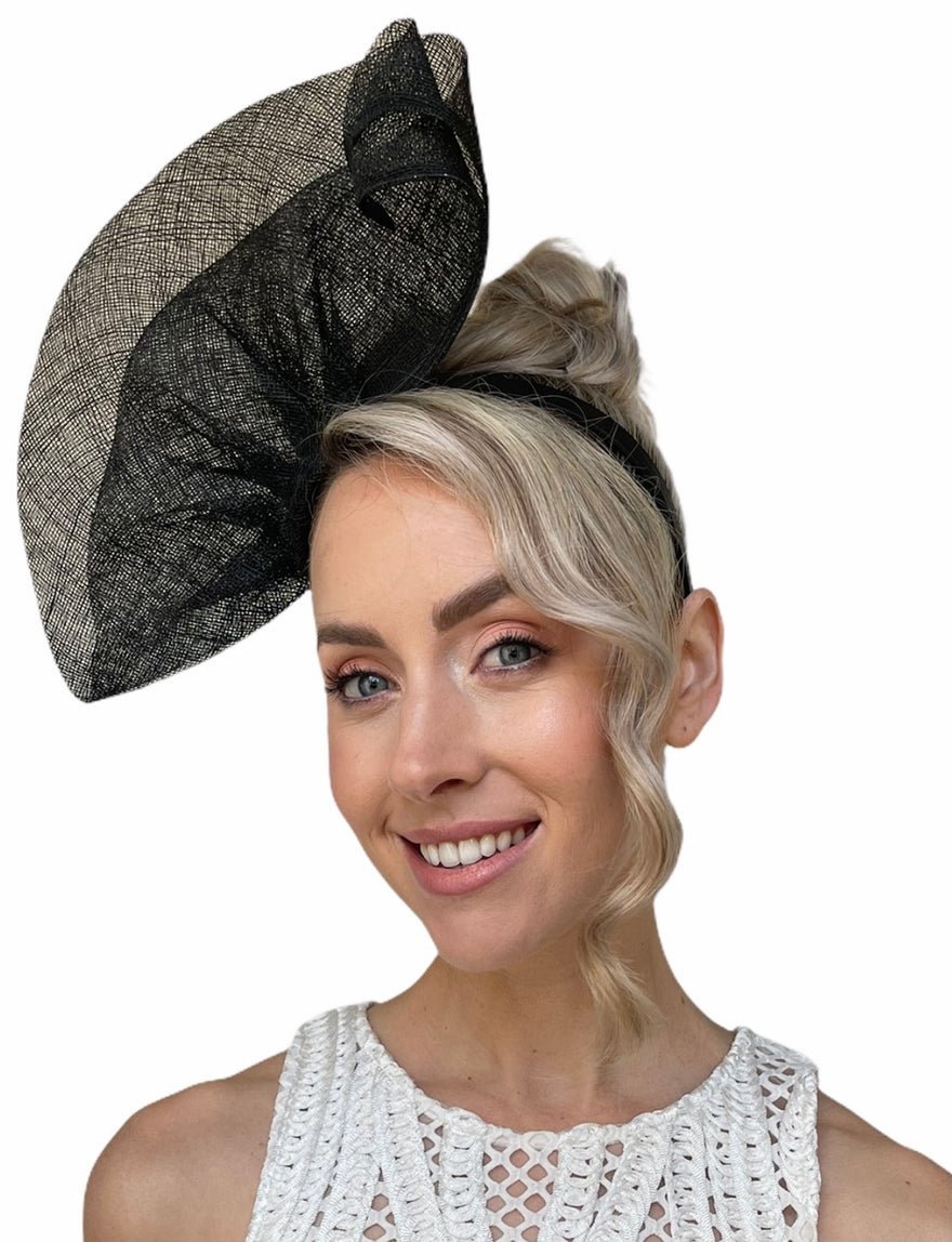 Olga Berg Stephanie Sinamay Fascinator - Black photo 2