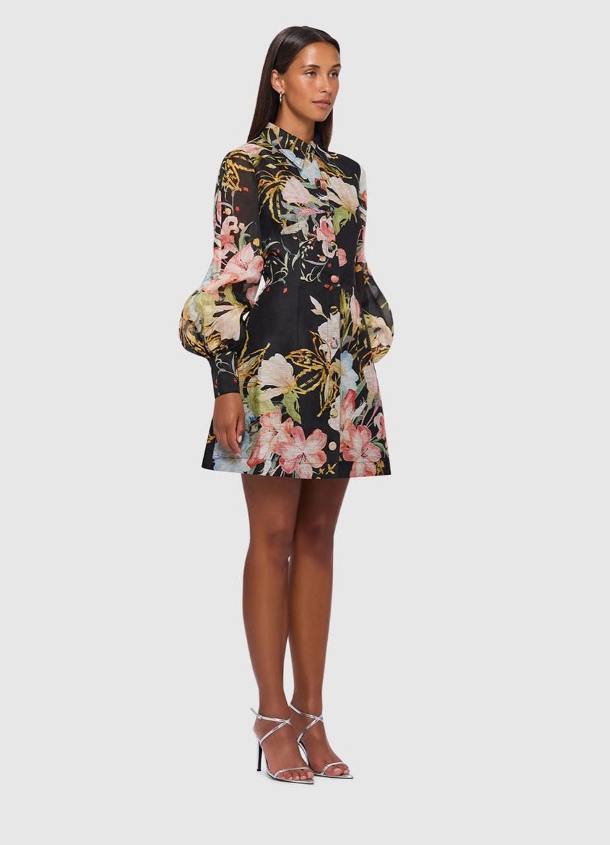 Leo Lin Luminous Silk Mini Dress - Opulent Print in Mystic photo 3