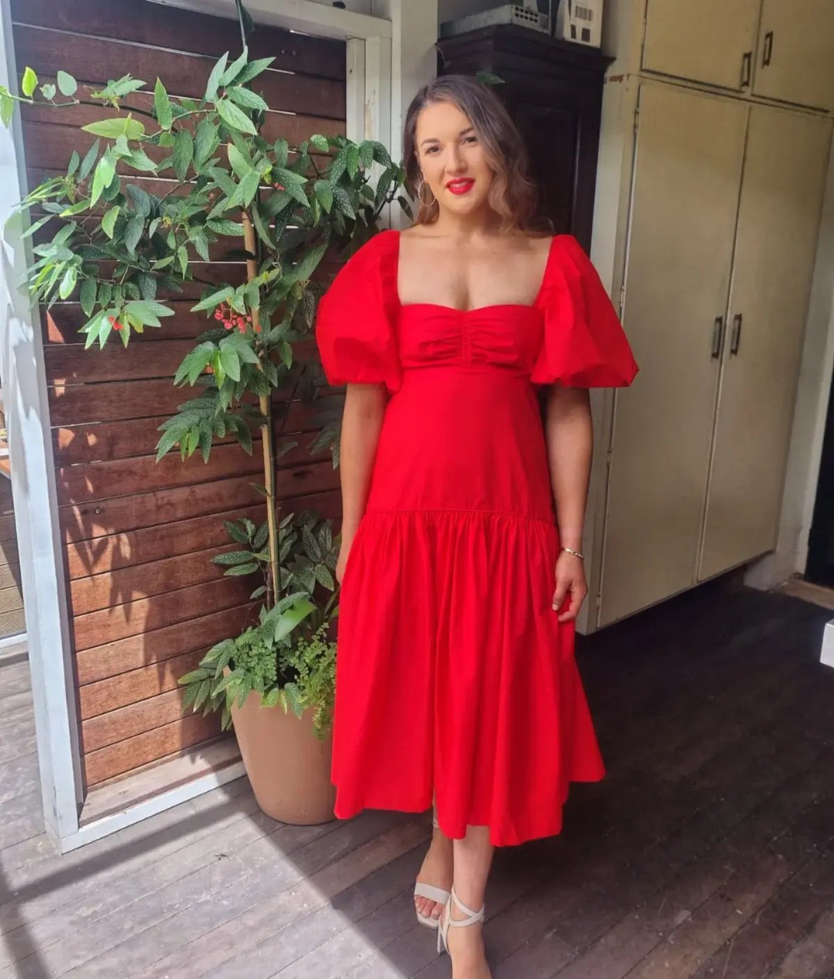 Steele Luna Midi Dress Scarlet Size 8 photo 3
