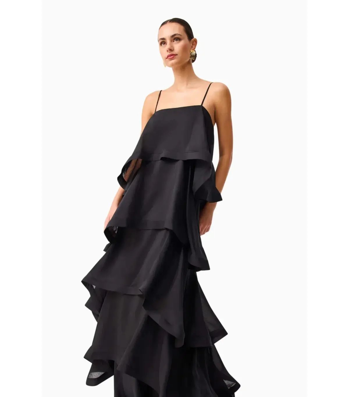 Elliatt Tilly Tiered Maxi Dress Black Size M / AU 10 photo 3