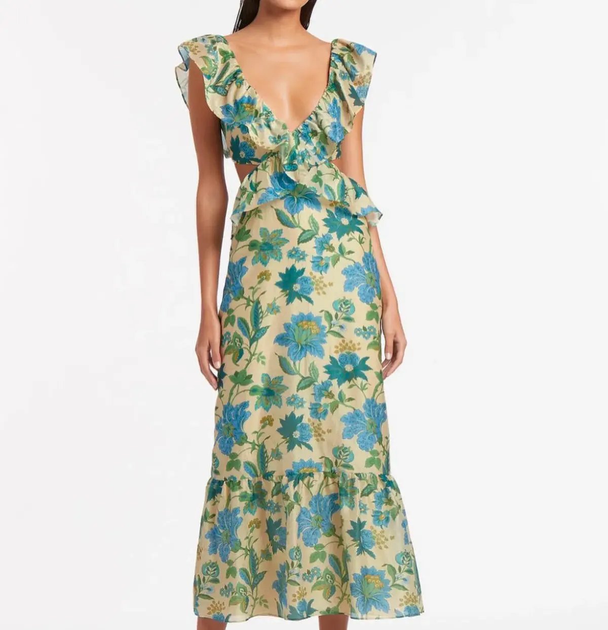 Sir the Label Celia Frill Maxi Dress Marguerite Print Size 8 photo 2