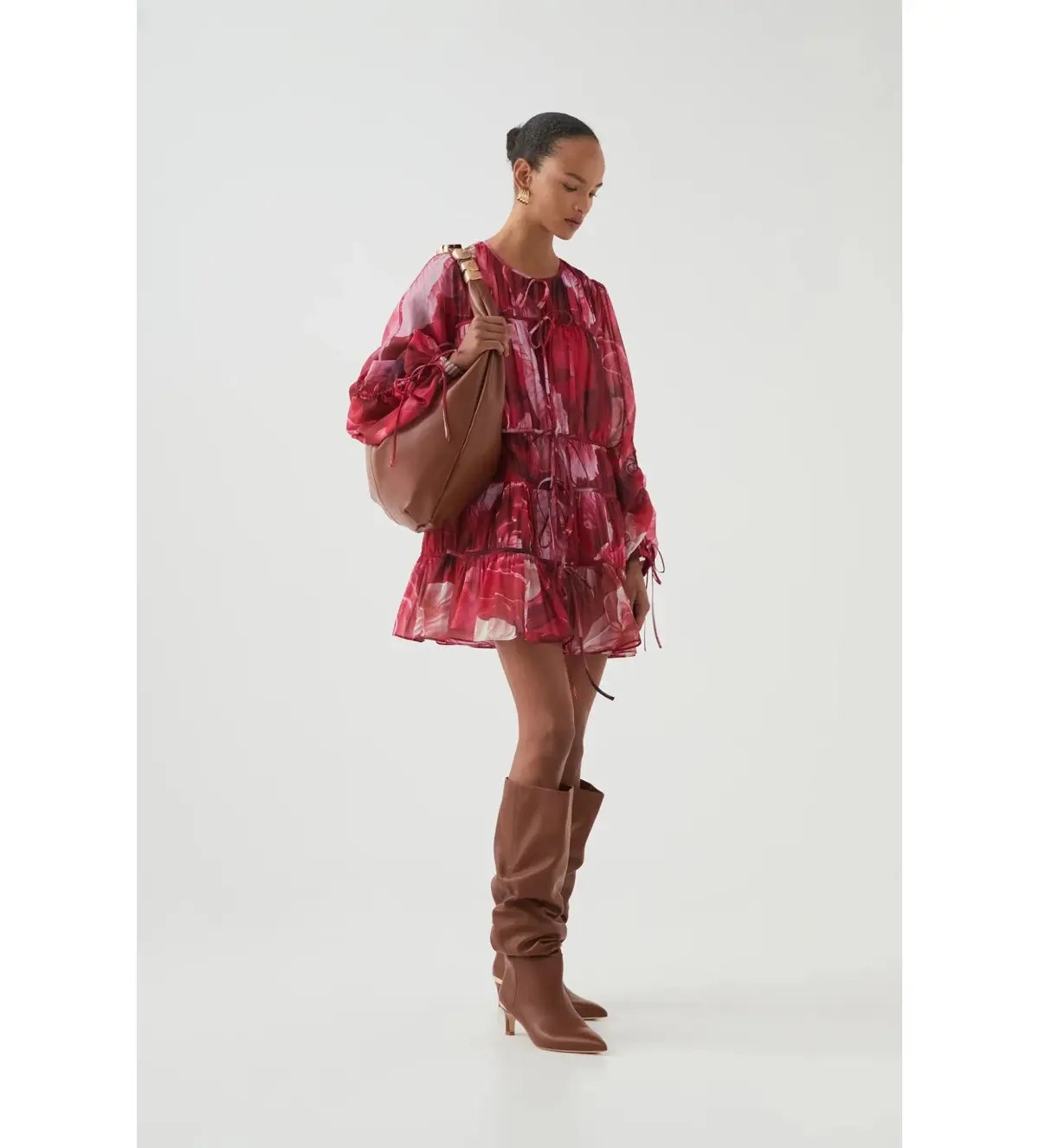 Aje Flora Mini Dress Prismatic Floral Red Size AU 16 photo 3