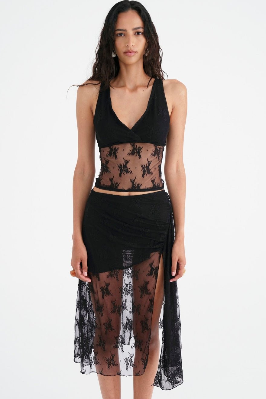 Benni Margot Lace Tank Top - Black photo 3