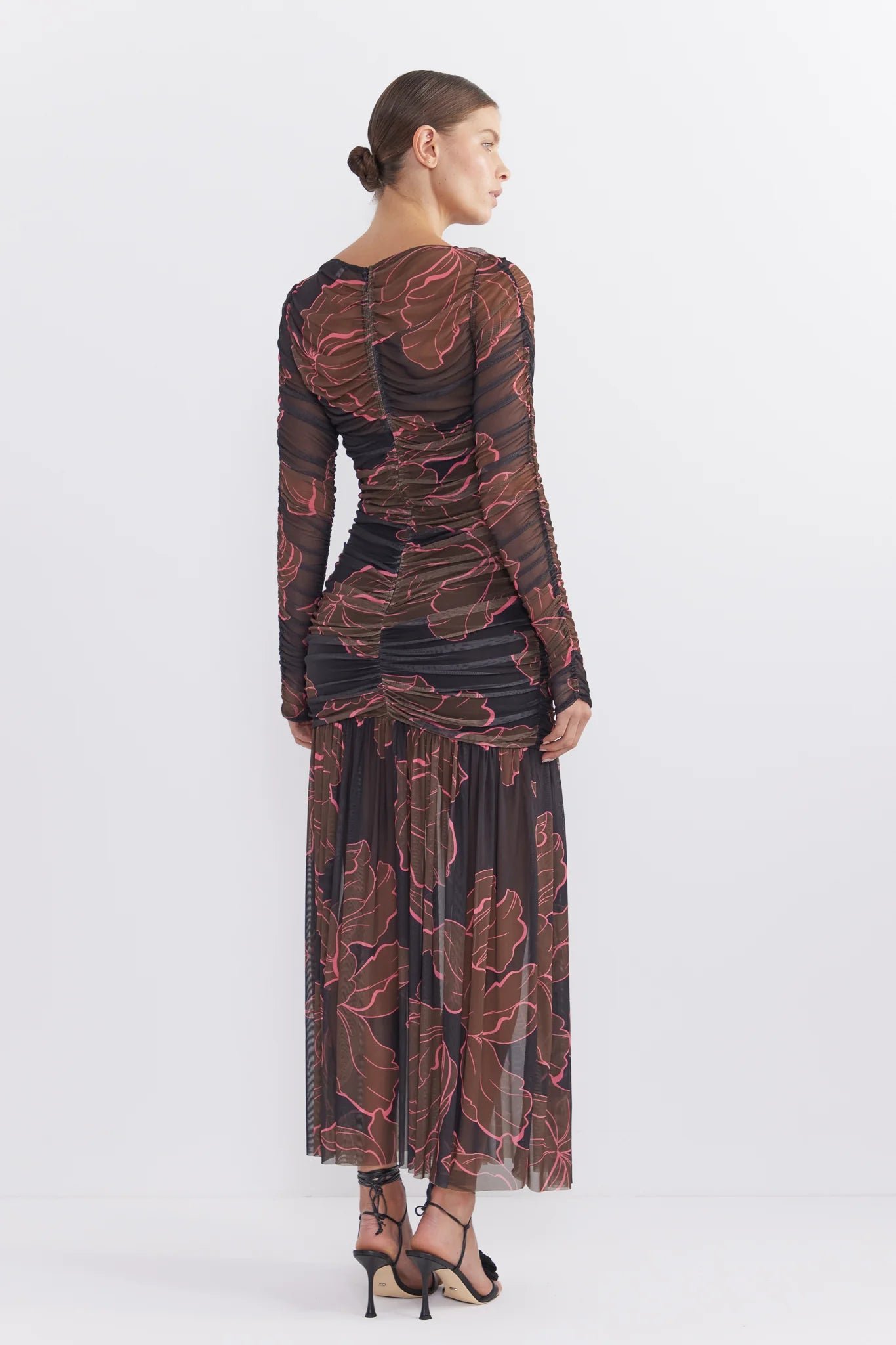 PASDUCHAS ROSETTA HOURGLASS MIDI - DARK FLORAL photo 5