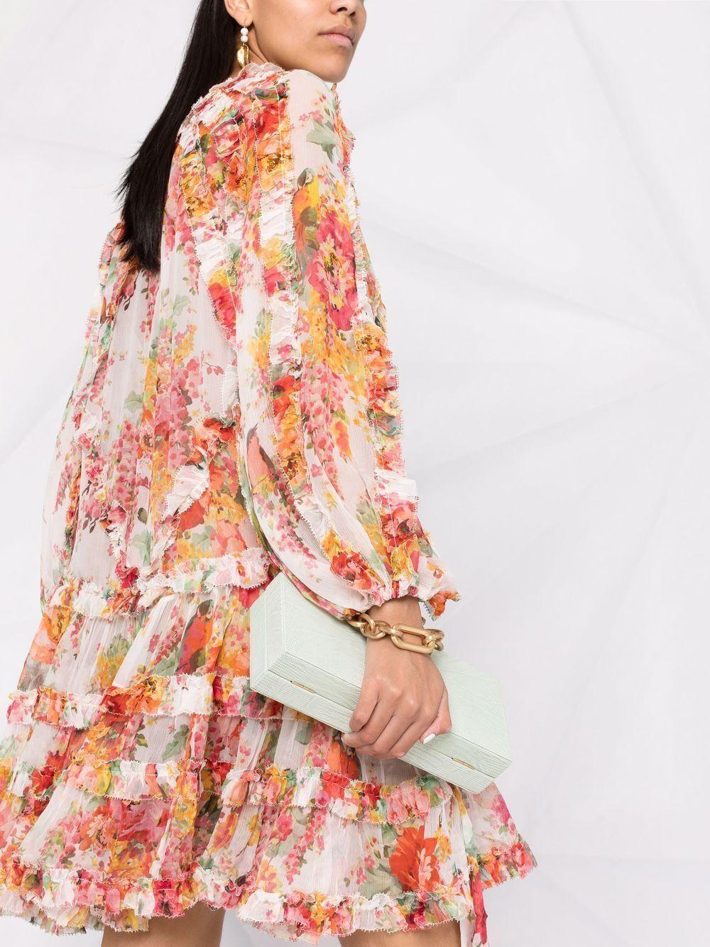 Zimmermann Mae Floral Frill Billow Mini Dress Size 3 photo 2