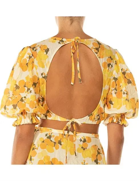 Peony Vacation Crop Top and Wrap Skirt Set Citrus Size AU 6 photo 3