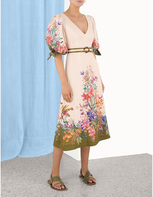 ZIMMERMANN TROPICANA TIE SLEEVE MIDI photo 5