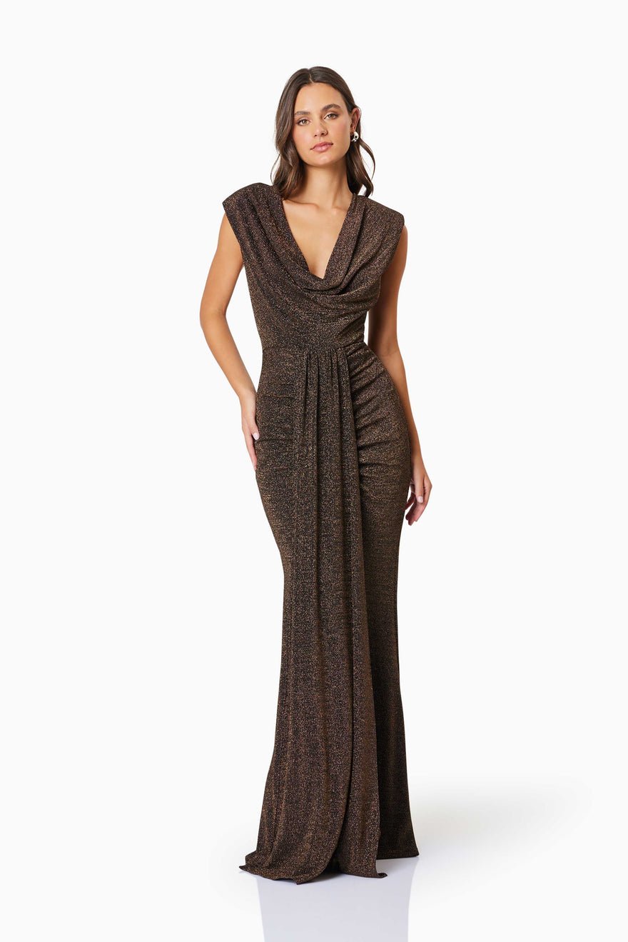 Elliatt Nalani Maxi Dress - Black/Gold photo 4