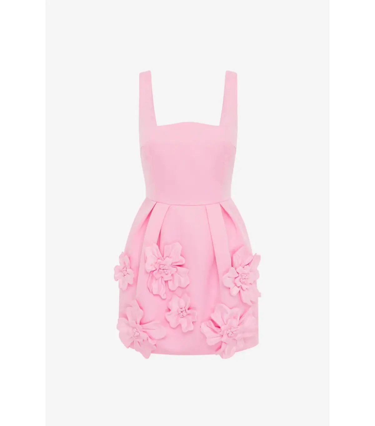 Leo Lin Piper Floral Appliqué Bell Shape Mini Dress Baby Pink Size 14 photo 4