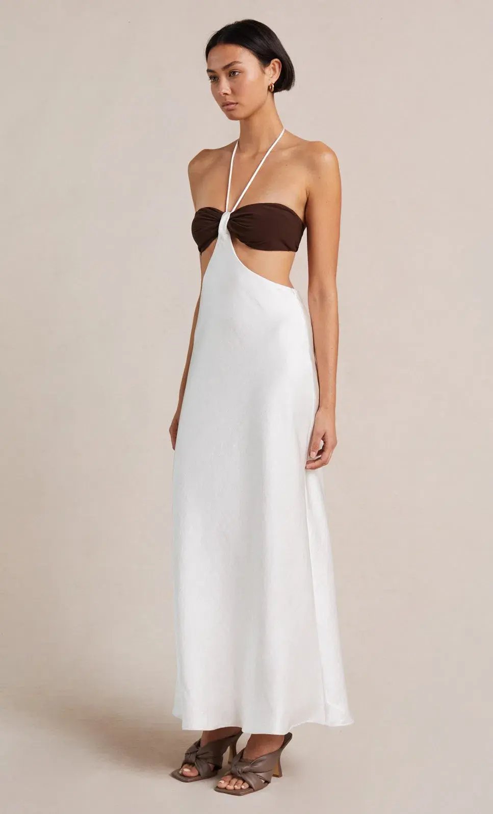 Bec & Bridge Nadia Cut Out Dress Ivory/Chocolate Size 10 photo 2