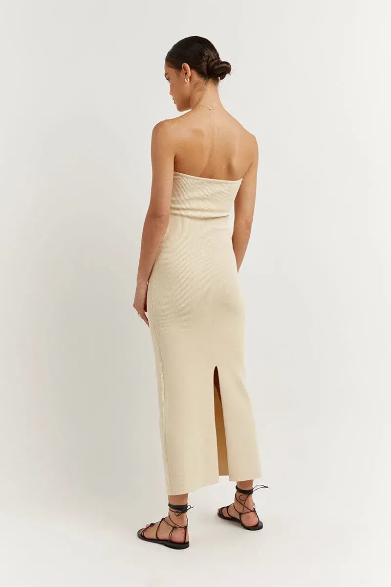 Dissh Anika Butter Knit Midi Dress Cream Size 6 photo 2