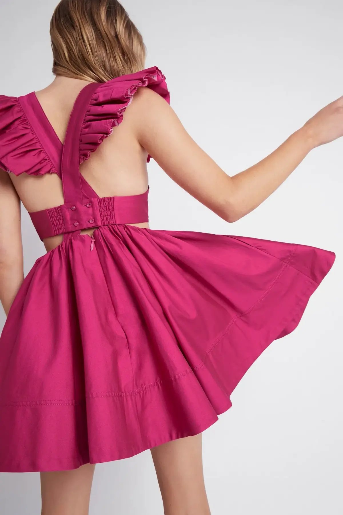 Aje Midsummer Mini Dress Carmine Pink Size 10 photo 3