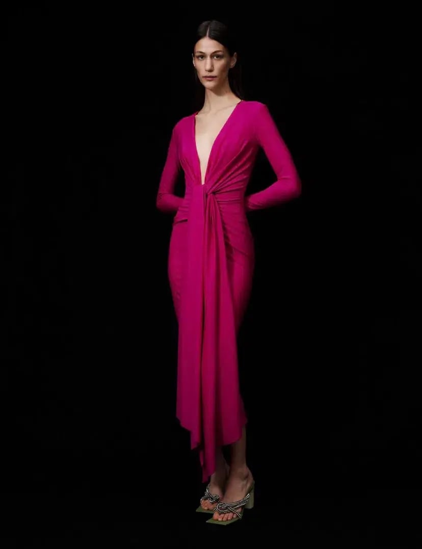 Solace London Lorena Midi Dress Barbie Pink Size 8 / S photo 2