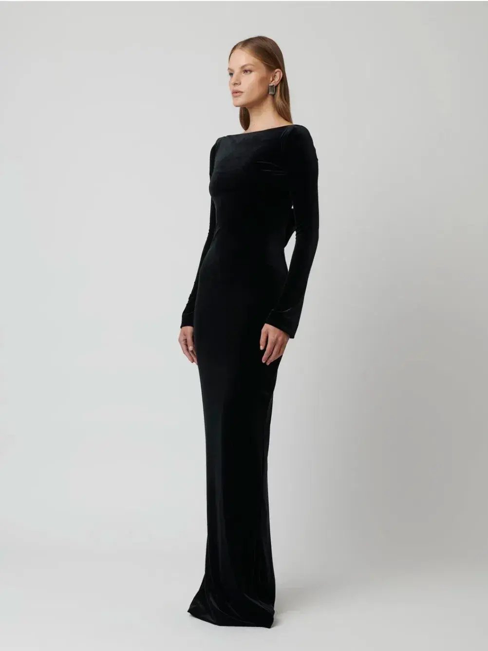 Effie Kats Yasmin Maxi Dress Black Velvet Size XS / AU 6 photo 3