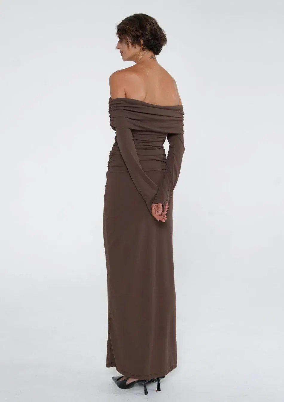 Benni Lorena Maxi Dress Ash Brown Size 8 photo 3