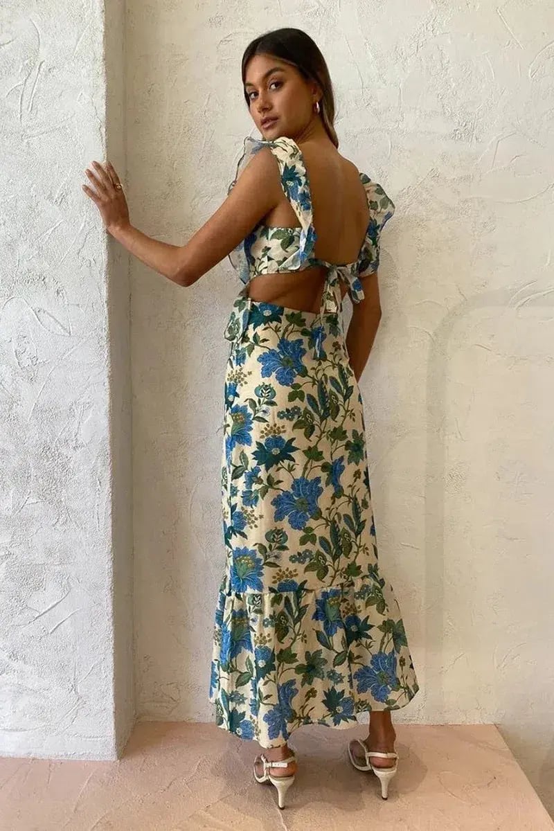 Sir the Label Celia Frill Midi Dress Marguerite Floral Print Size 6 photo 3
