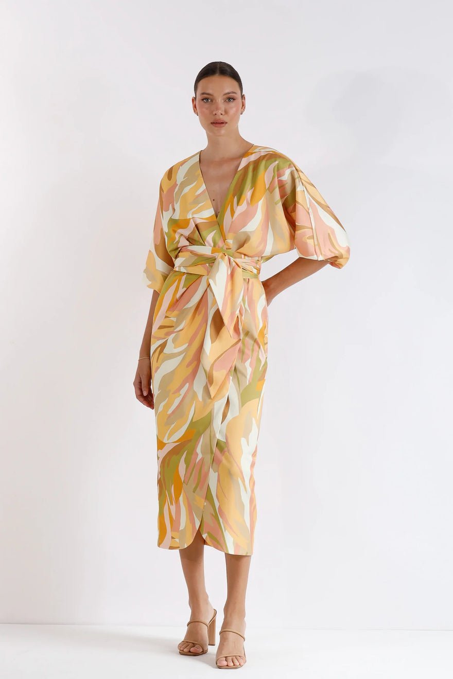 Pasduchas Vista Wrap Midi Dress - Sunset photo 3