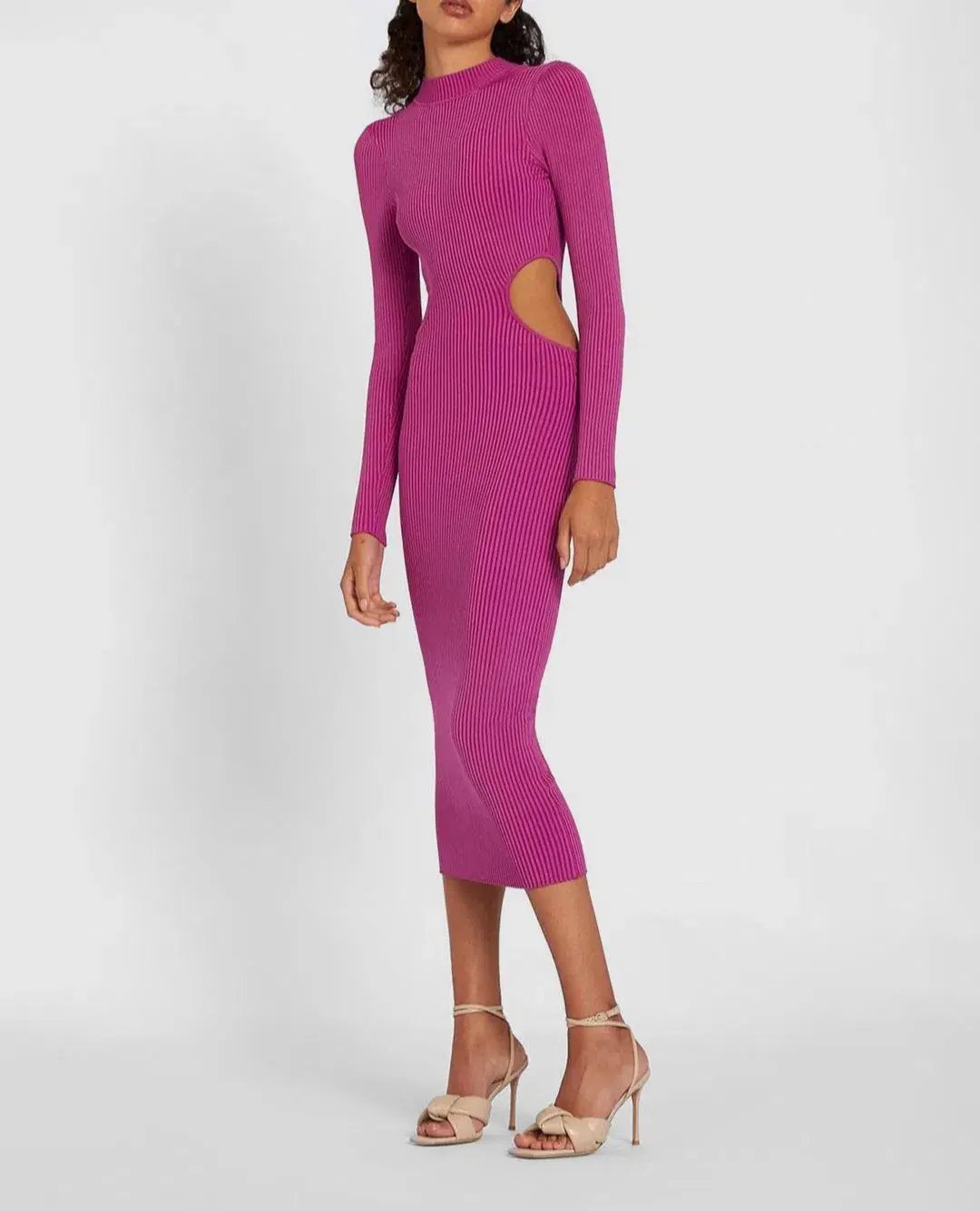 By Johnny Raine Knit Midi Dress Berry Size 10 photo 2
