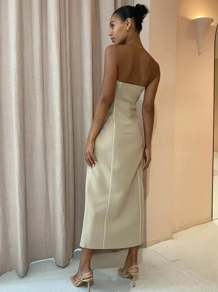Sir The Label Monte Strapless Dress Tan Size 3 / AU 12 photo 3
