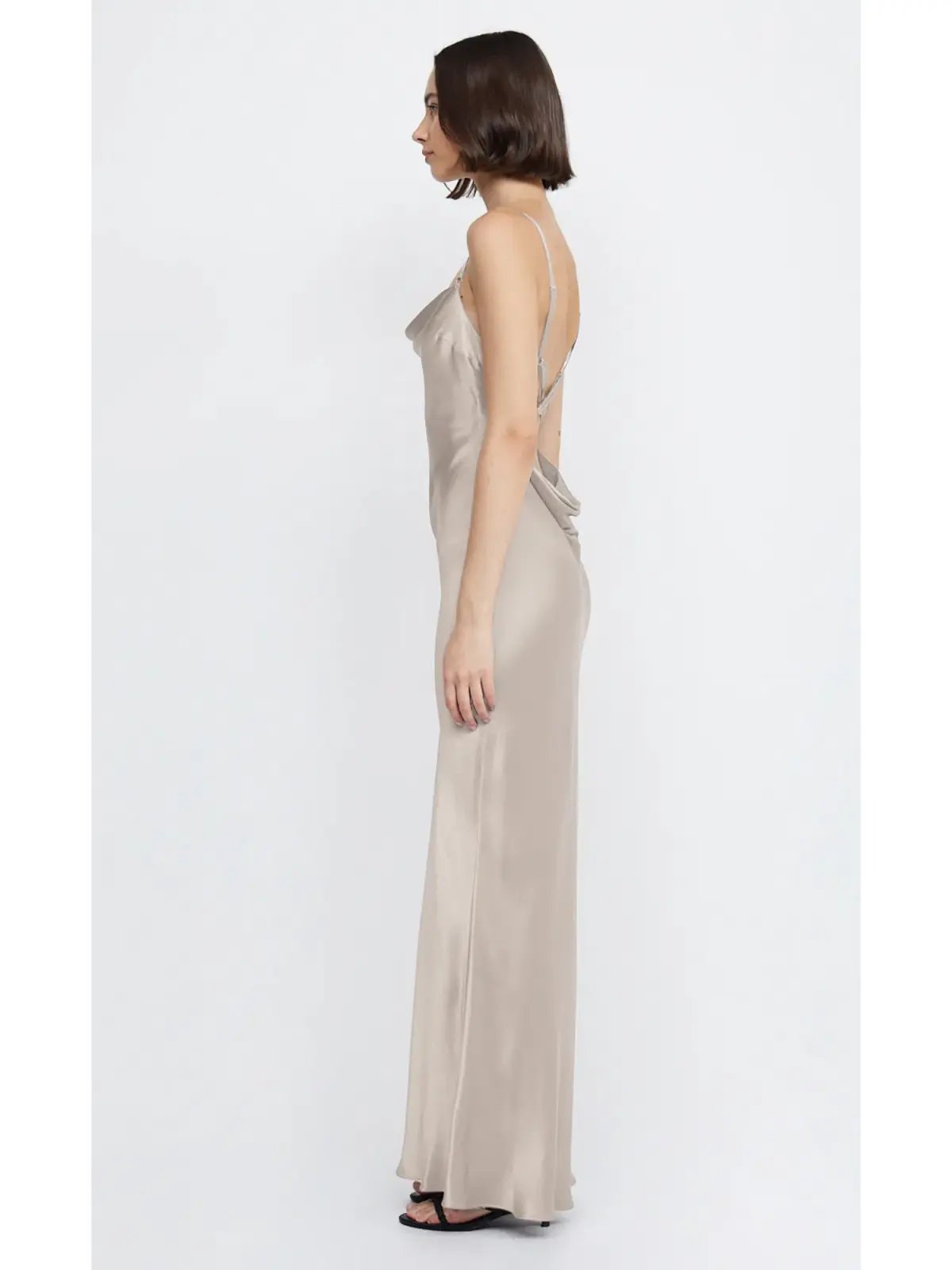 Bec & Bridge Malia Maxi Dress Smoke Taupe Size AU 10 photo 3