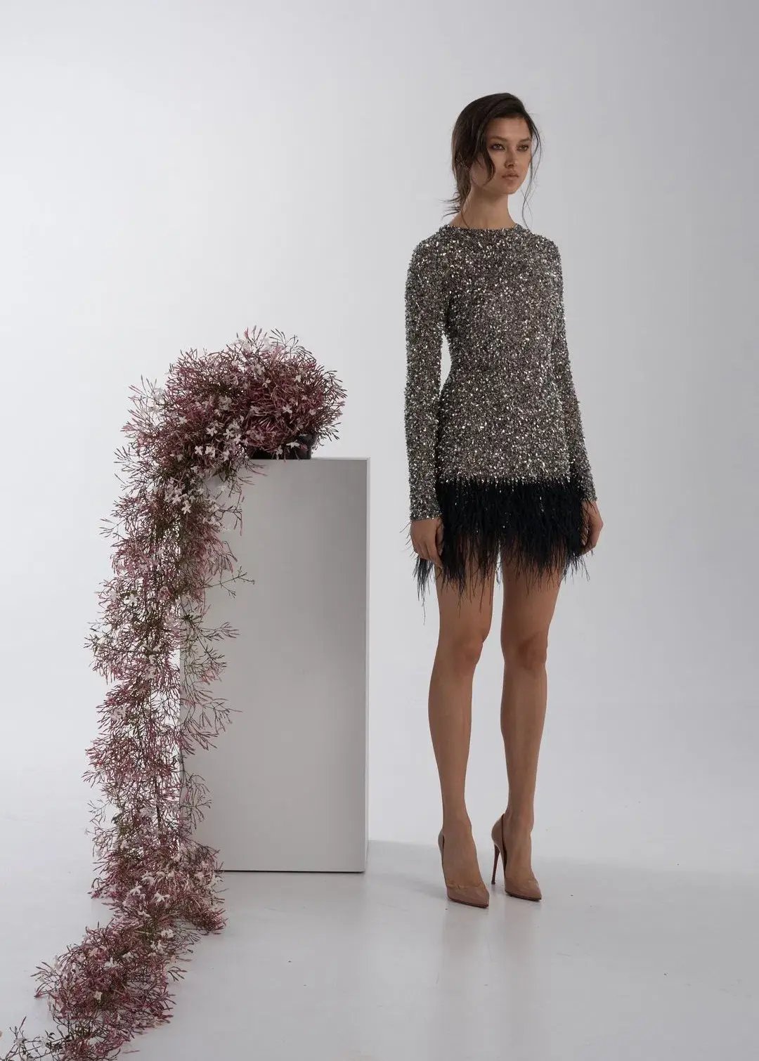 Rachel Gilbert Nisha Mini Dress Gunmetal Size 4/AU14 photo 2
