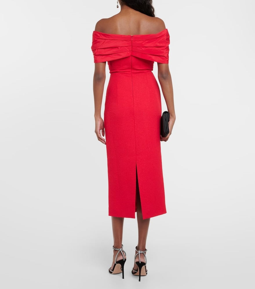 Rebecca Vallance Chiara Off-Shoulder Midi Dress photo 3