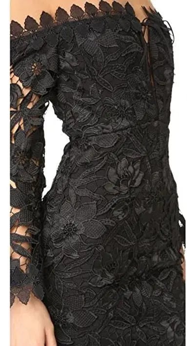 Nicholas Botanical Lace Cocktail Dress Black Size 6 photo 3