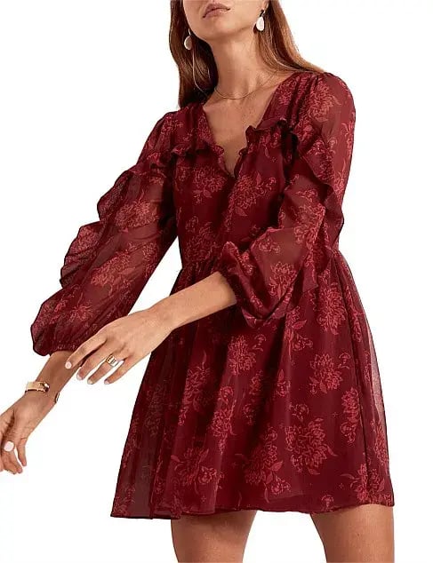 Steele Sahara Mini Dress Maroon Size Small photo 2