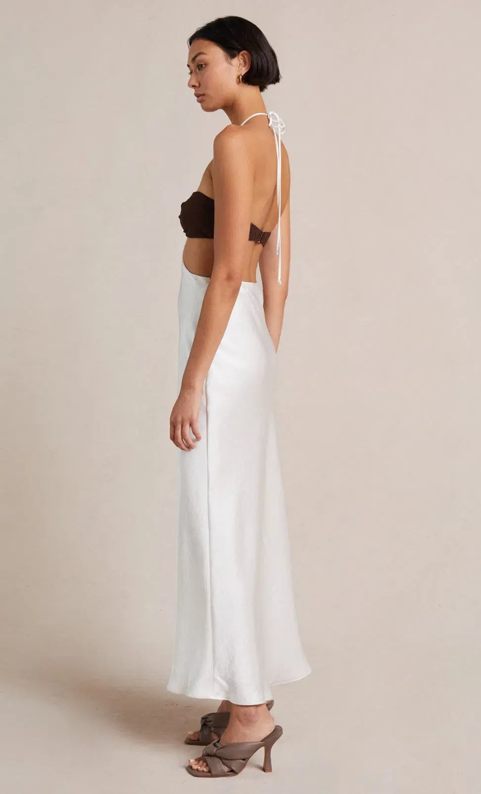 Bec & Bridge Nadia Cut Out Dress Ivory/Chocolate Size 10 photo 3