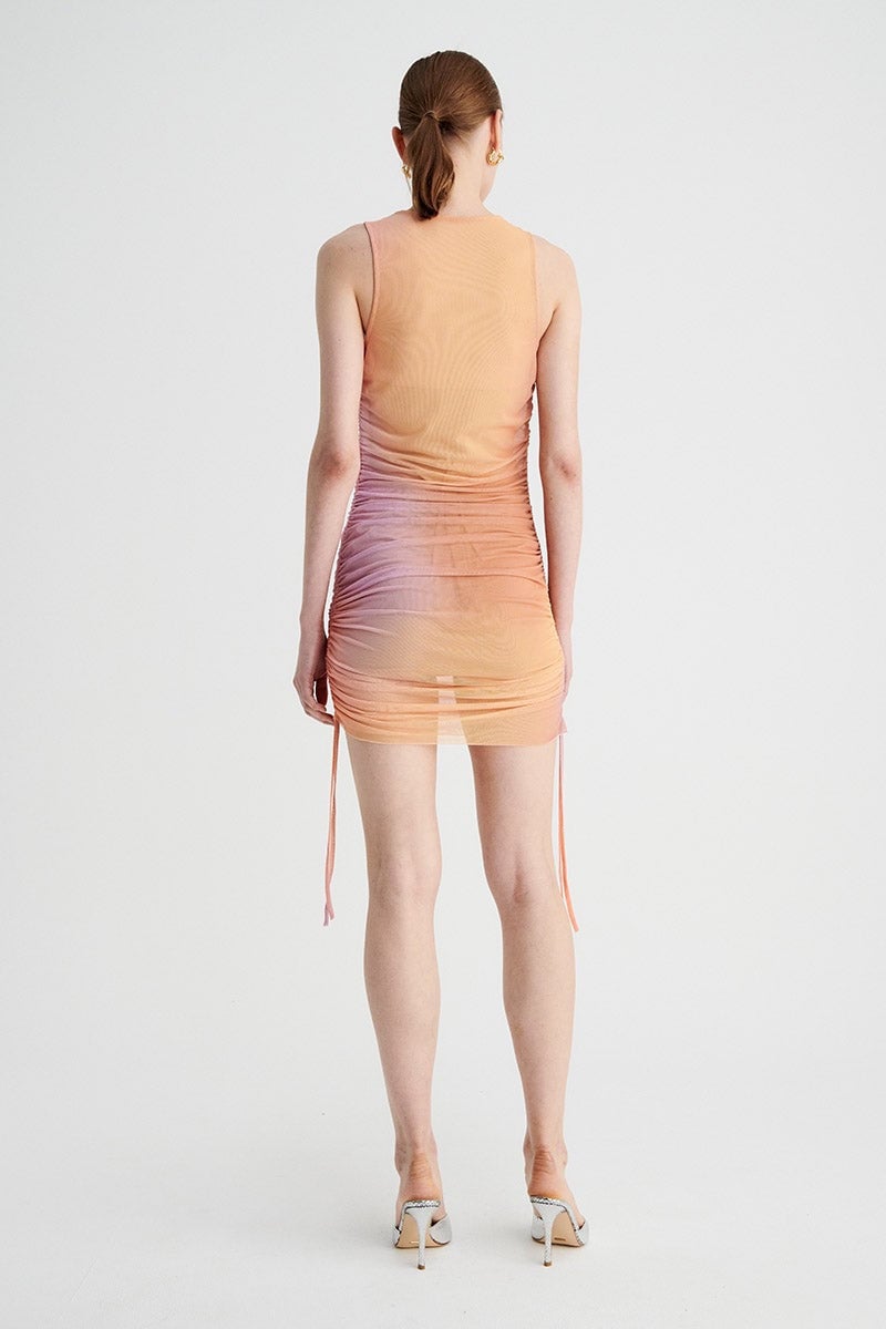 SUBOO VENUS ROUCHED MINI DRESS - OMBRE photo 4