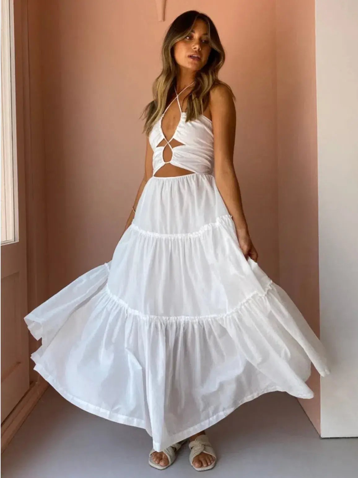 Bec & Bridge Aurora Maxi Dress in Ivory Size 8 photo 6