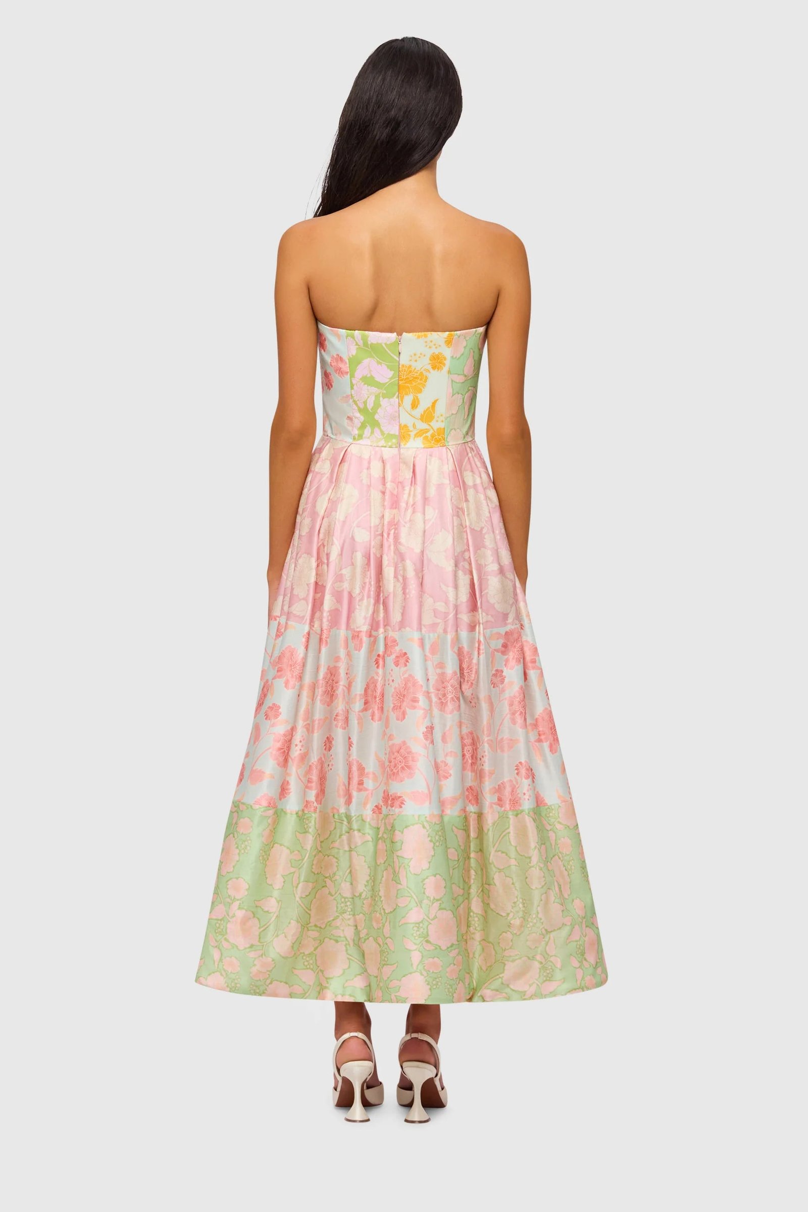 LEO LIN ANA HALTERNECK MAXI DRESS - ANEMONE SPLICE PRINT photo 5