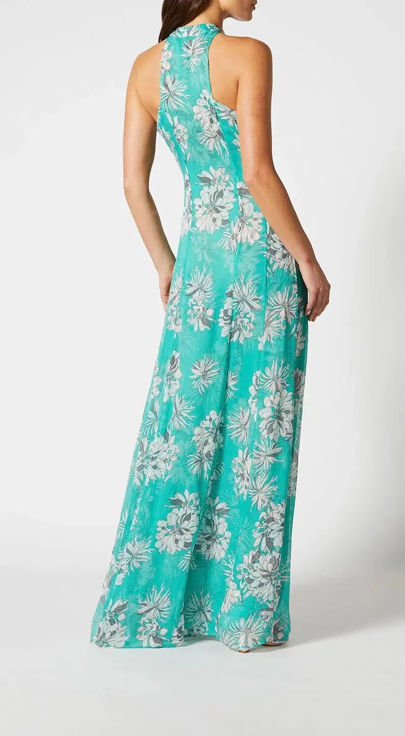 Scanlan Theodore Silk Georgette Floral Dress Spearmint Size AU 8 photo 3